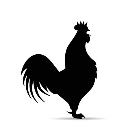 Rooster crowing silhouette | Rooster crowing silhouette — Stock Vector ...