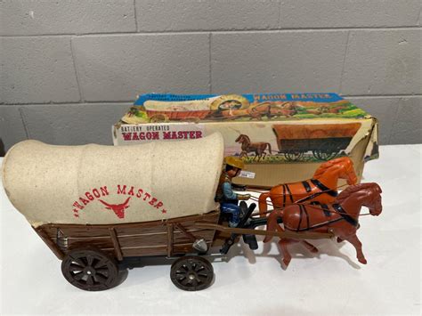 Sold At Auction Wagon Master Battery Operated Horse Drawn Covered