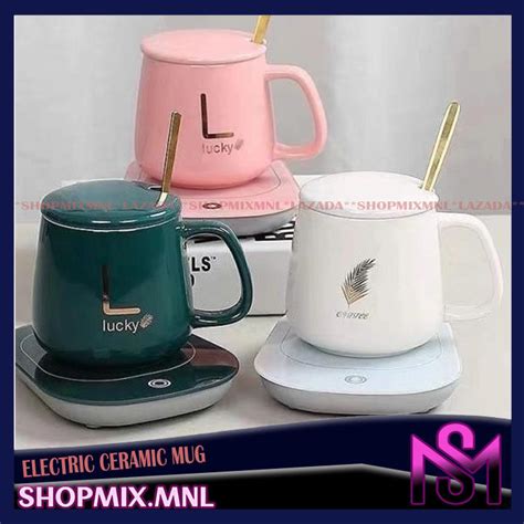 Shopmix 55 Degree Electronic Warmer Ceramic Mug Smart Intelligent