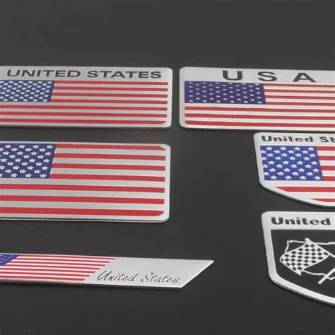 Pcs Dhl Freeship Usa America Flags Car Styling Stickers Aluminum