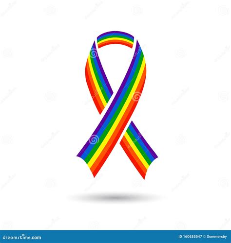 Rainbow Colored Ribbon Awareness Icon for LGBT Community Pride Concept ...