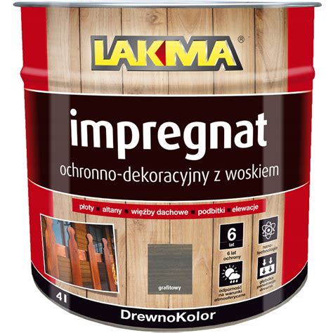 Lakma Impregnat Ochronno Dekoracyjny Z Woskiem Do Drewna P Otu Grafit