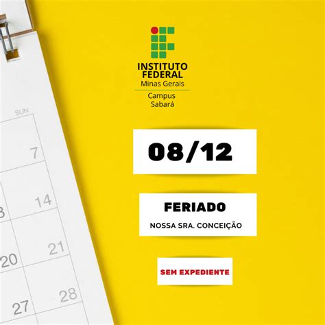 Feriado 08 de dezembro não haverá expediente Instituto Federal de