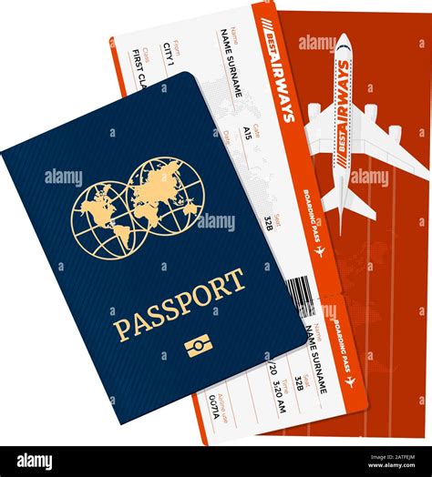 Passport With Flight Tickets Personal Identification Document And