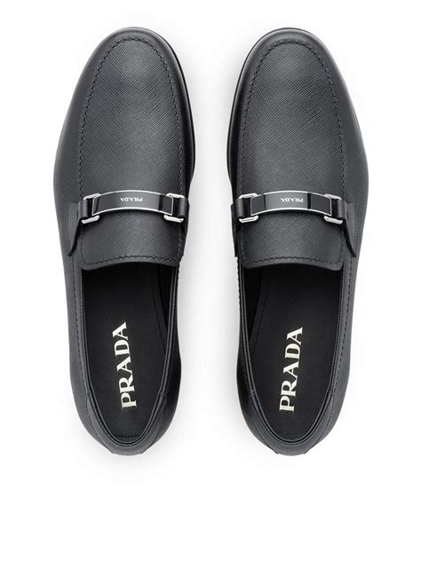 Prada Saffiano Leather Loafers In Black For Men Lyst