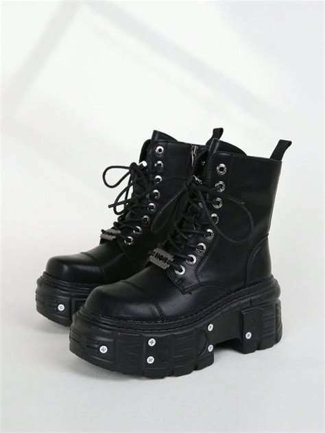 Botas De Tobillo Estilo Punk Para Mujer Botas Con Plataforma Con