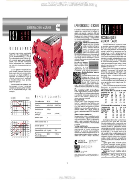 Motor Cummins Isx Especificaciones Rendimiento Y Evoluci N Motorba