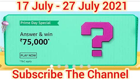 Amazon Prime Day Quiz Answers Today Win 75000 Amazon Pay Balance 17