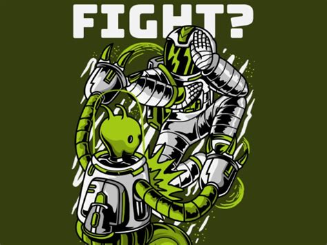 Placeit T Shirt Design Creator Featuring An Astronaut Fighting An Alien