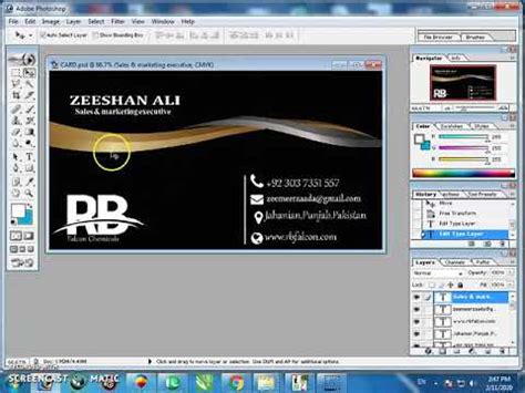 How To Design Visiting Card In Adobe Photoshop Youtube