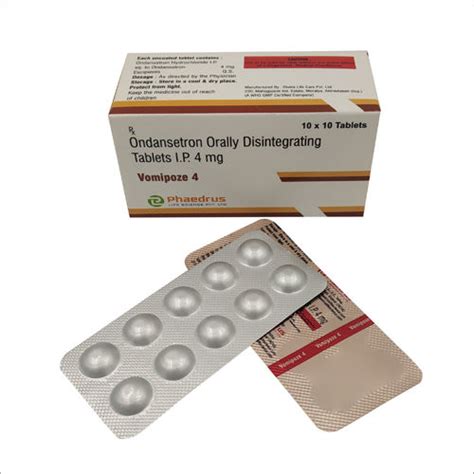 4 Mg Ondansetron Orally Disintegrating Tablets Ip Manufacturer Supplier In Ahmedabad Gujarat