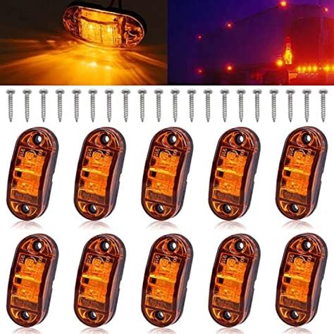 10 Amber 10 Red 25 Inch 2 Diode Trailer Marker Lights 2 Led Trailer Side Marker