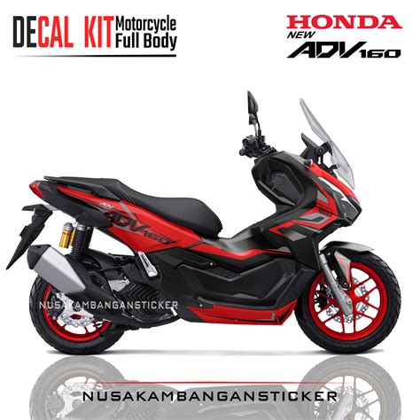 Cutting Stiker Adv 160 Hitam Merah Modifikasi Sticker Full Body Nusakambangan Sticker