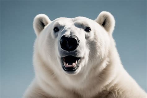 Premium Ai Image Portrait Of A Funny Surprised Polar Bear Close Up