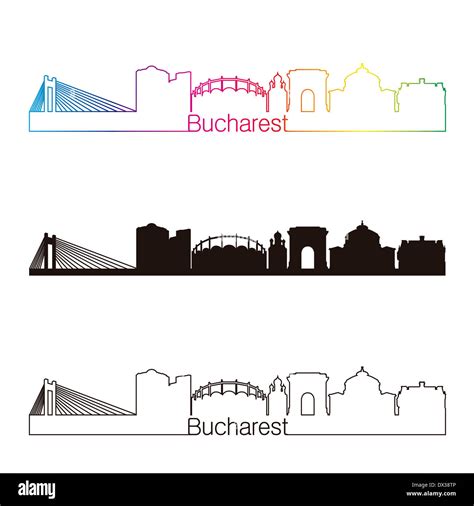 Bucharest Skyline Linear Style Stock Photo Alamy