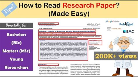 How To Read A Research Paper Made Easy For Young Researchers Youtube