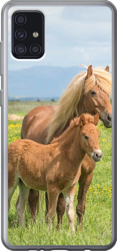 Samsung Galaxy A52 5G Hoesje Paarden Veulen Berg Siliconen