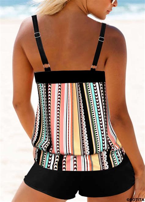 Rotita Multi Color Double Straps Tankini Top Rotita Usd