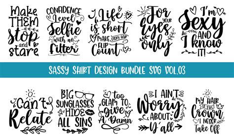 Sassy Shirt Design Bundle Svg Vol 03 Vector Quotes Sassy Shirts Vector