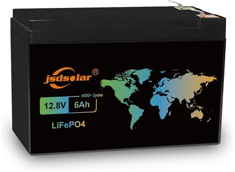 Amazon Jsd Solar 12v 6ah Lifepo4 ディープサイクルバッテリー リン酸鉄リチウム電池 内蔵15a Bms