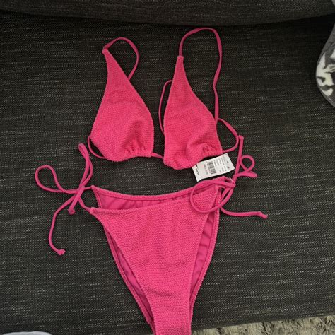 Hot Pink Bikini Set Beachvibes Pacsun Size Medium Depop