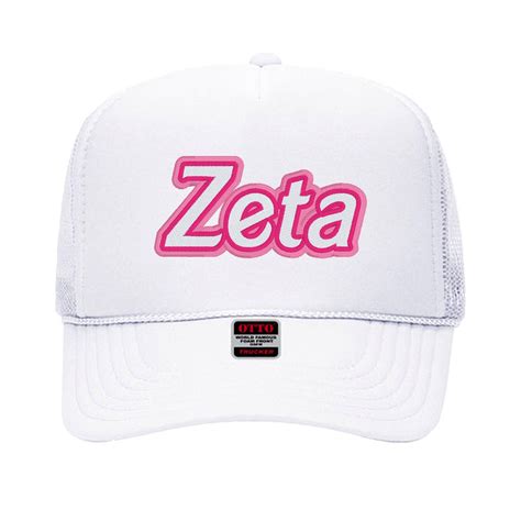 Zeta Tau Alpha Malibu Trucker Hat Zeta Embroidered Sorority Hat Big