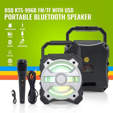 Osq Karaoke Portable Bluetooth Speaker Kts With Free Mic Lazada Ph