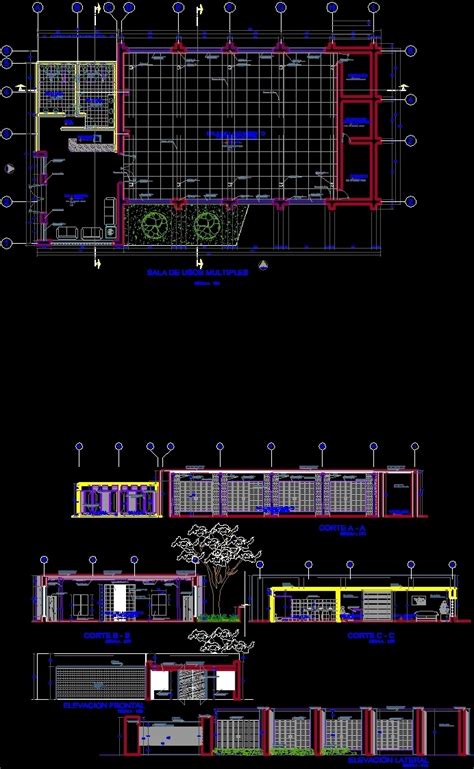 Multipurpose Room Dwg Detail For Autocad Designs Cad