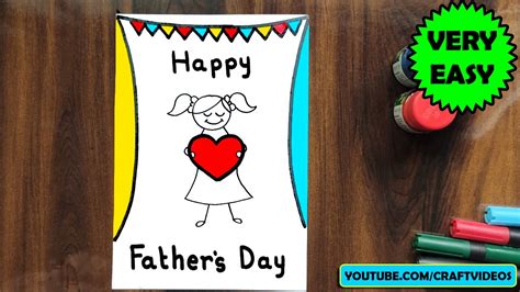 How To Draw Fathers Day Card Fathers Day Drawing Youtube