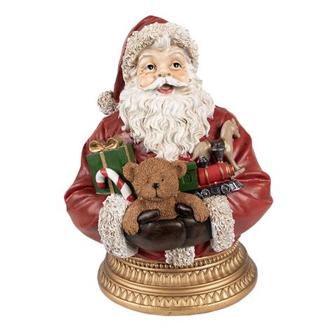 Pr Kerstdecoratie Beeld Kerstman Cm Rood Polyresin