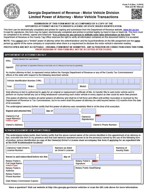 Limited Power Of Attorney Motor Vehicle Transactions Florida Webmotor Org