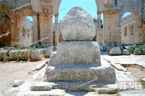 Remains of the pillar of Saint Simeon Stylites, Church of Saint Simeon ...