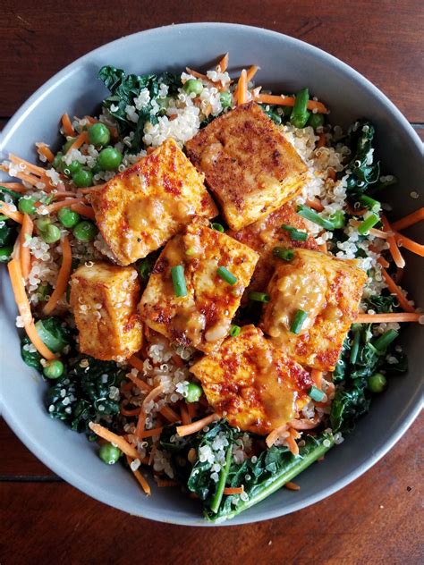 Crispy Baked Tofu With Peanut Sauce Baked Tofu Easy Meals Recipes