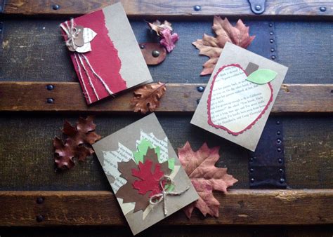 Pack Of Three Handmade Autumn Cards