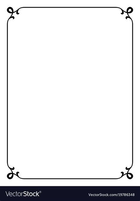 Simple Black Ornamental Decorative Frame Vector Image