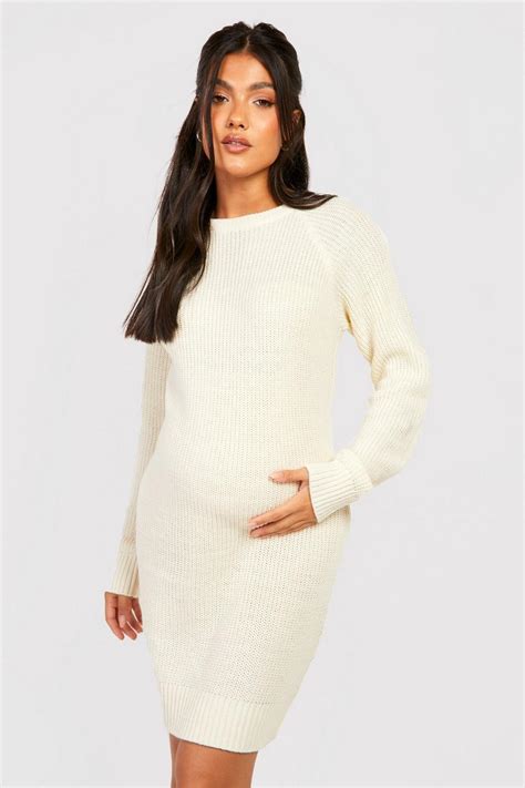 Womens Maternity Crew Neck Jumper Dress Boohoo Uk