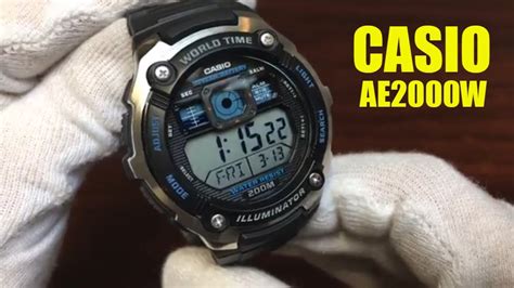 Unboxing Casio Sport World Time Alarm Watch AE2000W 1AV YouTube