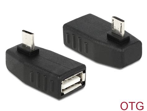 Adaptor Micro Usb B T La Usb 20 A M Otg Unghi 270 Delock 65473