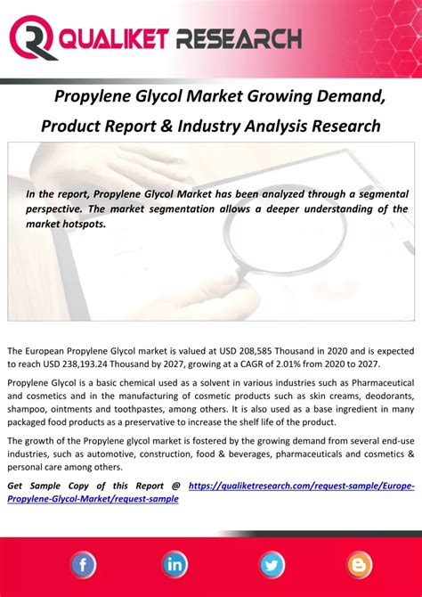 PPT Propylene Glycol Market Growing Demand Product Report Industry