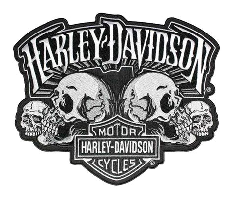 Harley Davidson Skull Text Bar And Shield Embroider Emblem Lg 8 X 65 In