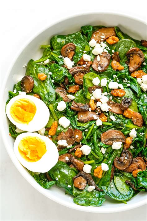 Warm Spinach Salad Sum Of Yum