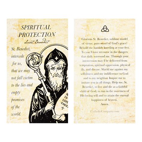 St. Benedict - Spiritual Protection Prayer Card | The Catholic Company®