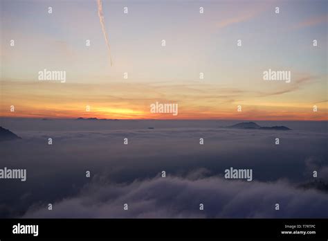 mountain peak in cloud Stock Photo - Alamy