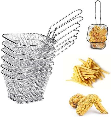 Haomeeduo Pcs Panier Frites En Acier Inoxydable Panier Presentation