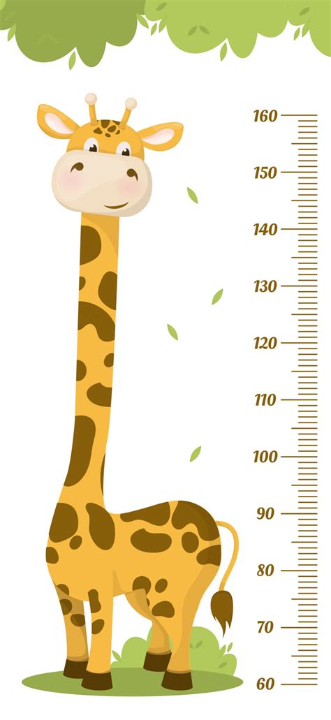 Kids height chart. Child height meter for kindergarten. 2142861 Vector ...