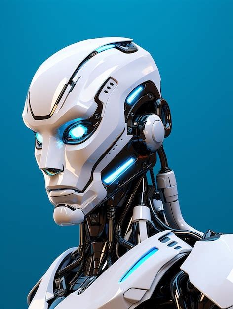 Premium AI Image Futuristic Robot Head