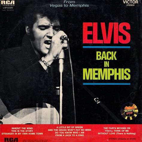 Elvis Presley Back In Memphis Inherit The Wind Vynil My Town Think