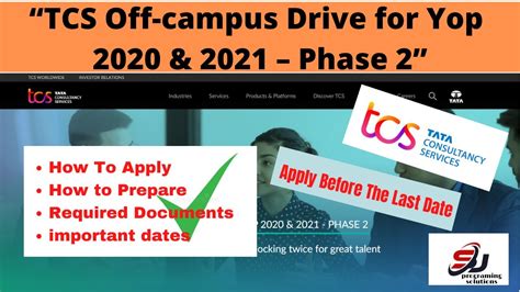 TCS Off Campus Drive For 2020 2021 Batch TCS OFF CAMPUS HIRING PHASE