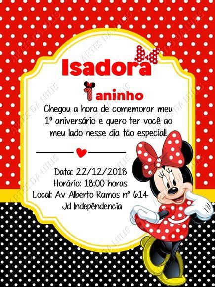 Convite Digital Minnie Vermelha No Elo Bruna Lays Artofit