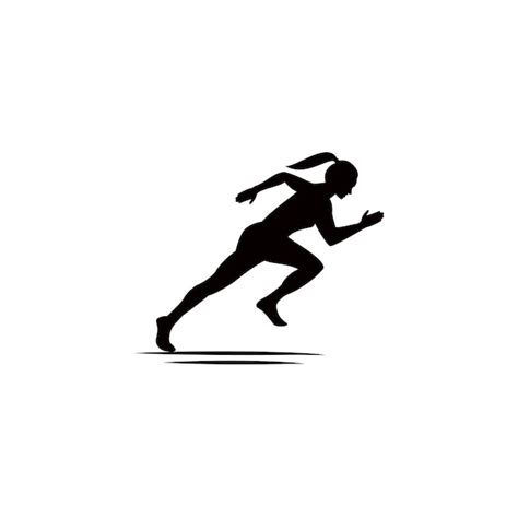 Premium Vector Female Woman Running Athlete Silhouette Logo Design